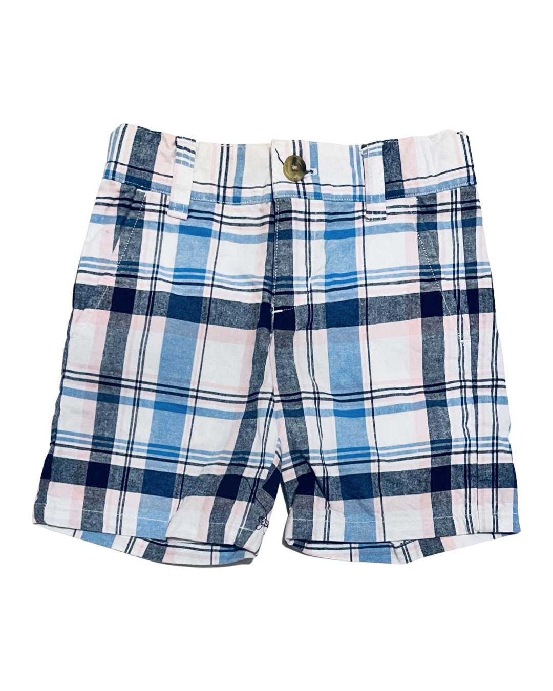 2T Toddler Boy Janie & Jack Blue & Pink Plaid Shorts