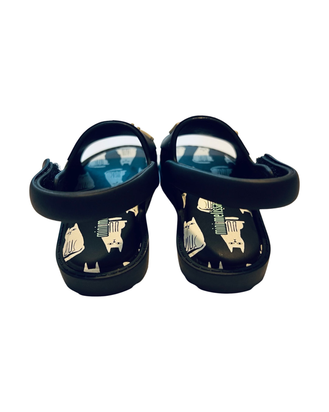 6C Toddler Girl Minnie Melissa Black Cat Slides Sandals