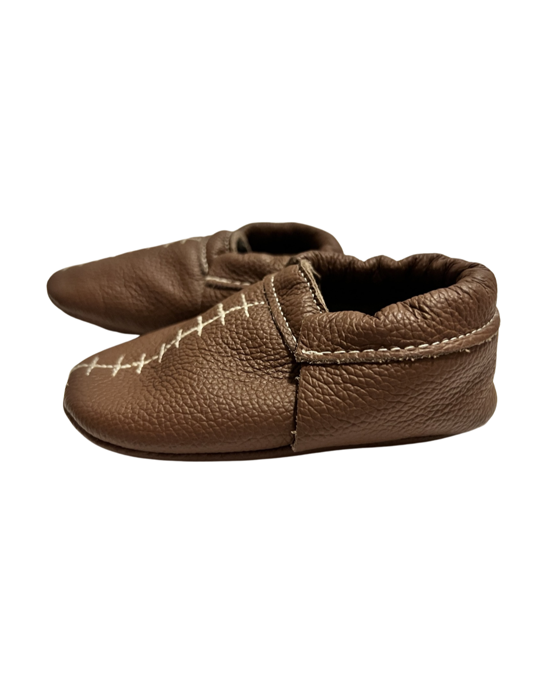 8C Toddler Boy Brown Leather Football Moccasins BirdRock Baby