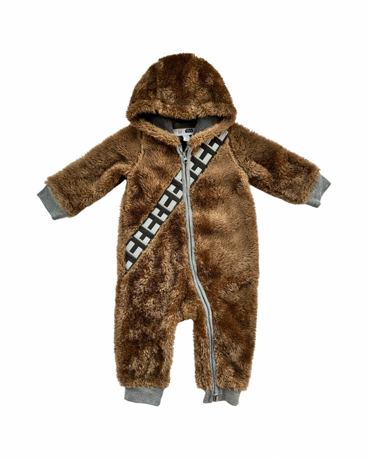 6M-12M Baby Boy Girl Baby Gap Disney Star Wars Chewie Zip Up Romper