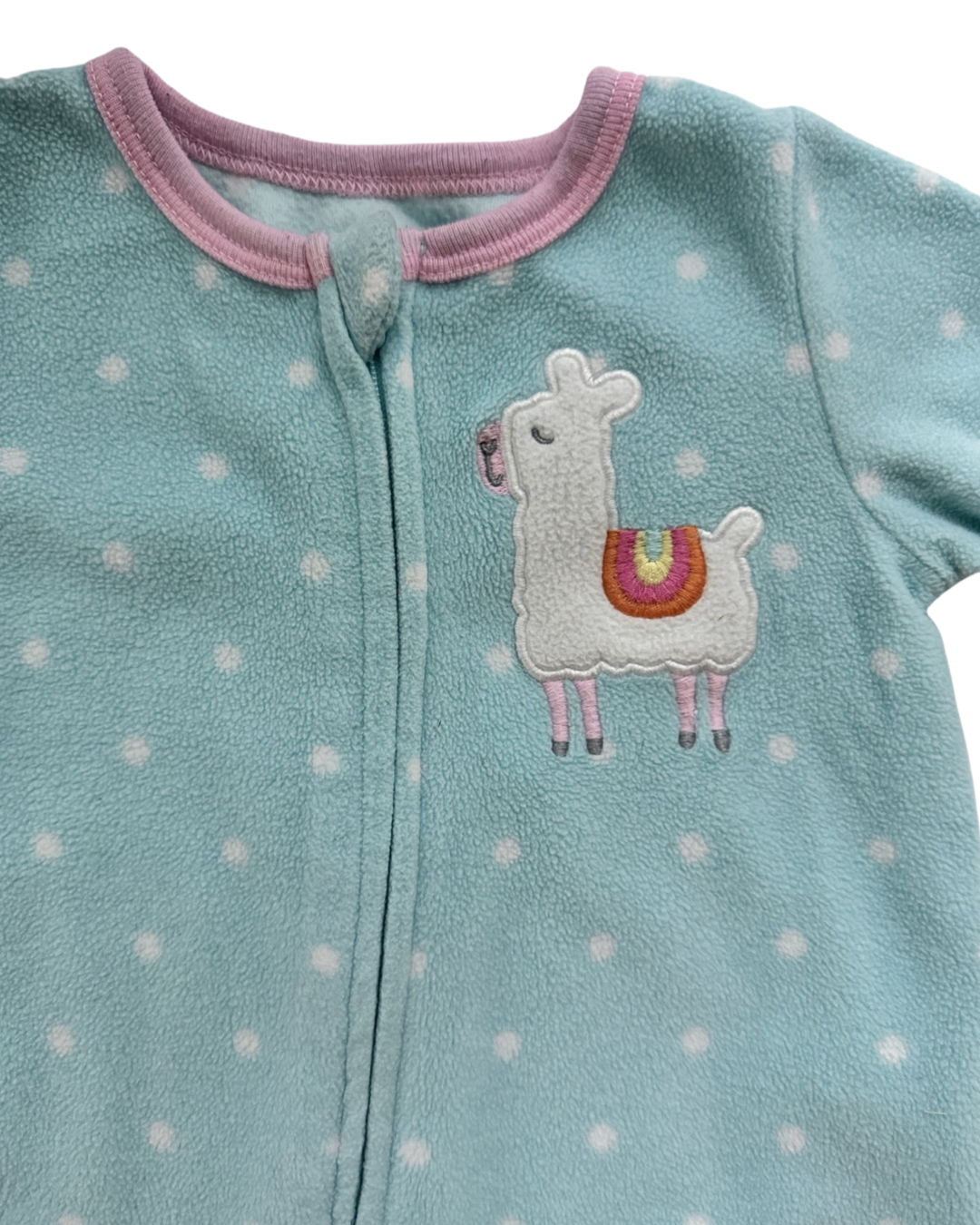 9M Baby Girl Absorba Fleece Llama Sleeper PJs