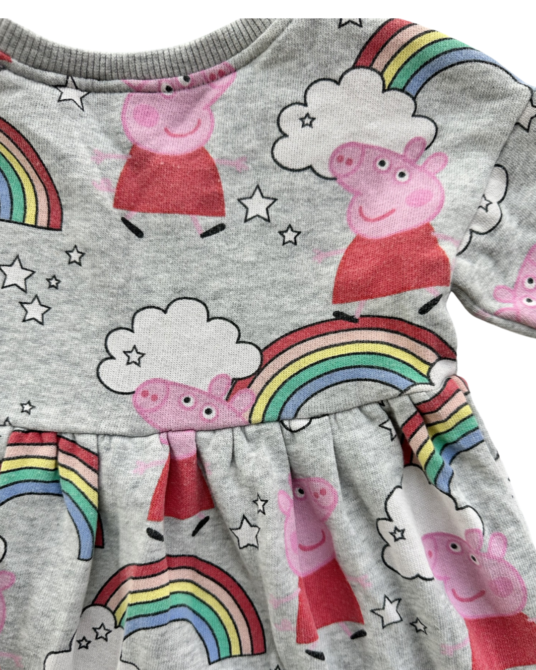 6-9M Baby Girl Peppa Pig Rainbow Sweatshirt Dress