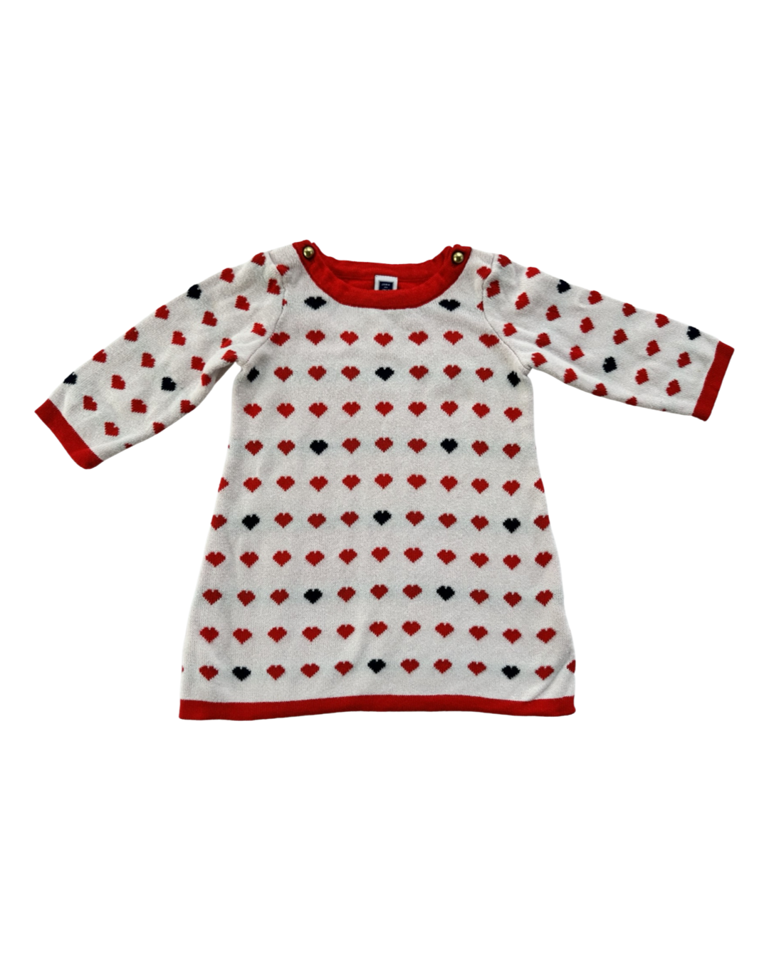 6-12M Baby Girl Janie & Jack Red / Blue Heart Sweater Dress