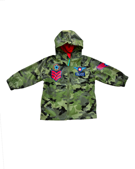 2T Toddler Boy Stephen Joseph Camo Pilot Flight Academy Rain Jacket Coat