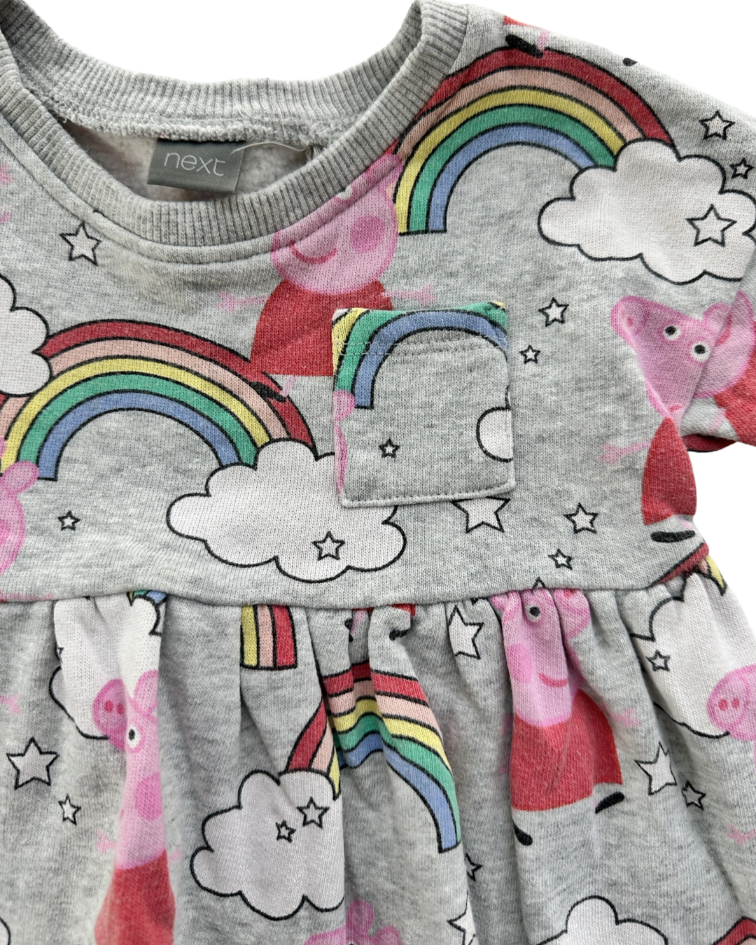 6-9M Baby Girl Peppa Pig Rainbow Sweatshirt Dress