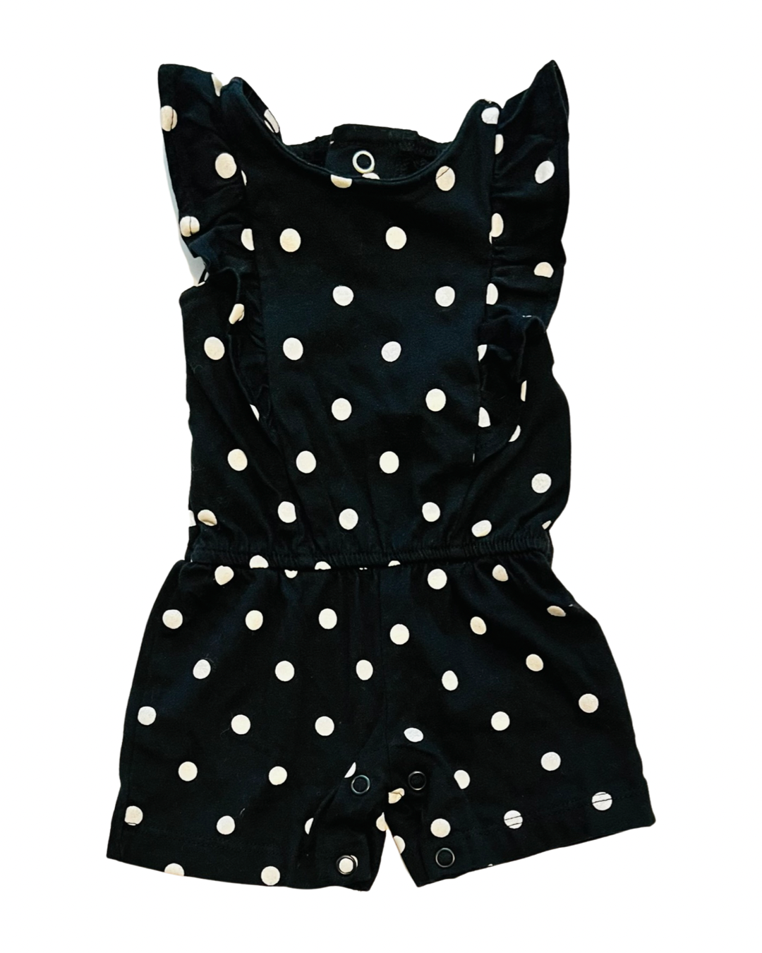 Newborn Baby Girl Black Polka Dot Carters Romper Bubble