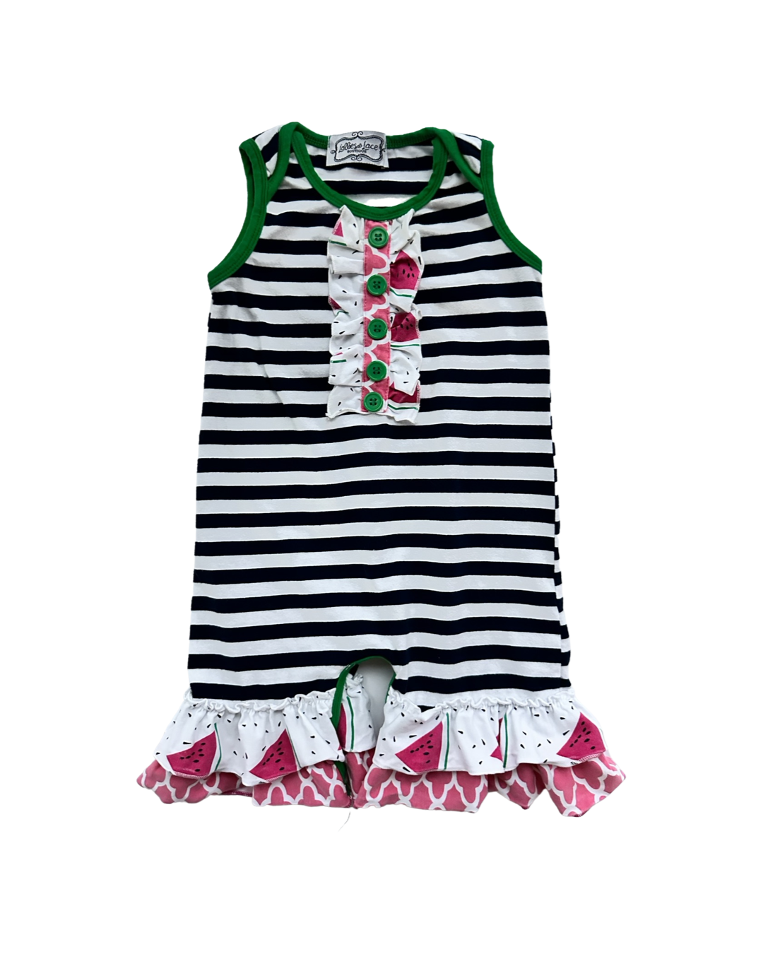 6-9M Baby Girl Lollies & Lace Boutique Watermelon Romper