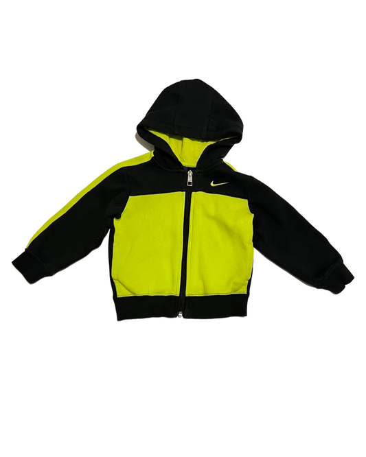 24M Baby Boy Lime Green / Black Nike Zip Up Hoodie