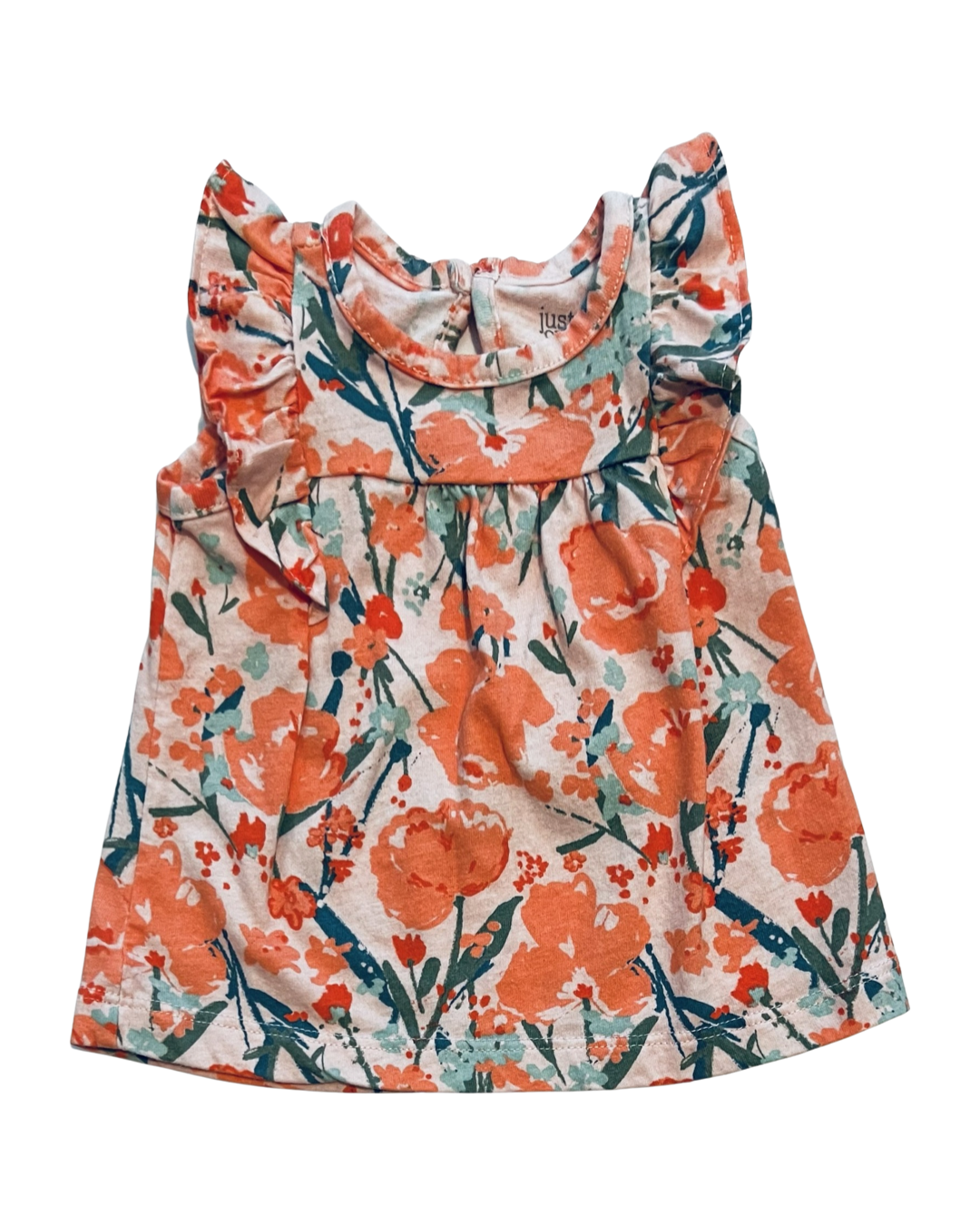 3M Baby Girl Coral Floral Carters Top