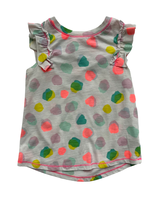 4T Toddler Girl Cat& Jack Colorful Ruffle Sleeve Shirt Top