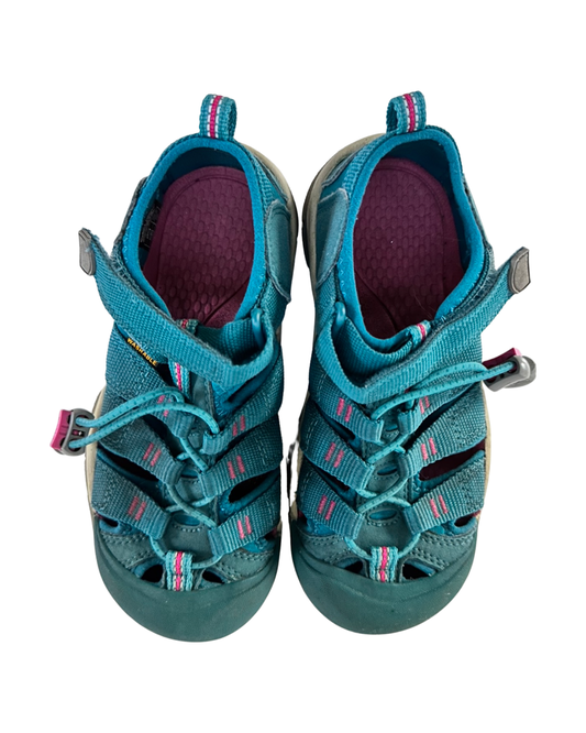 Youth Girls Size 1 Teal / Pink Keens