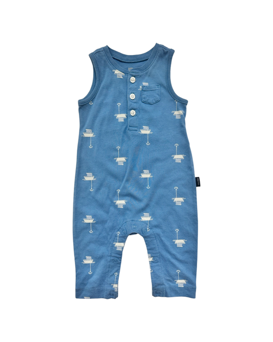 0-3M Baby Boy Baby Gap Blue Boat Romper