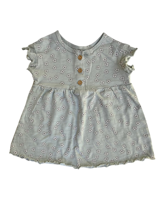 6M Baby Girl Little Co Mint Floral Dress