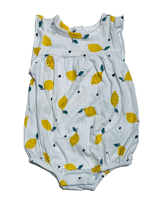 0-3M Baby Girl Old Navy Lemon Bubble Romper