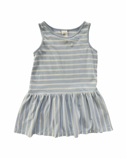 18M-24M Baby Girl Blue & White Striped H&M Dress