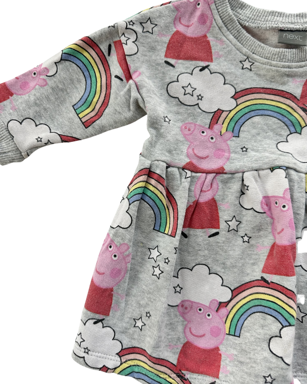 6-9M Baby Girl Peppa Pig Rainbow Sweatshirt Dress