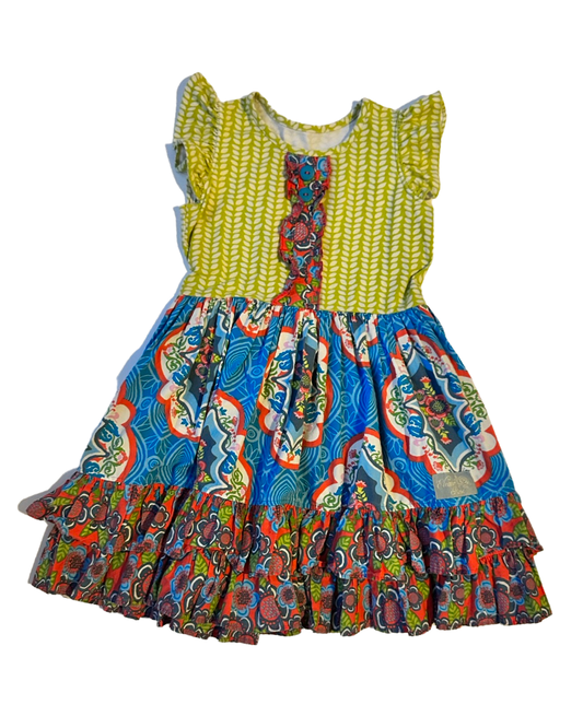 Girls Size 8 Eleanor Rose Multicolored Floral Rhonda Fiesta Dress