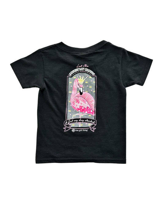 3T Toddler Girl Black It’s A Girl Thing Flamingo T-Shirt Top