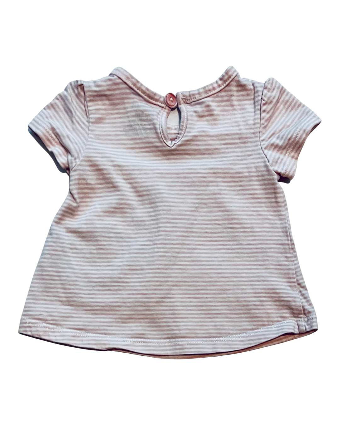 3M Baby Girl Pink Striped Carters Chicken Top