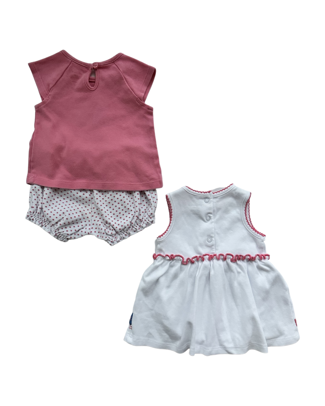 3M Baby Girl Absorba Pink Spring Blue Bird Top, Dress & Bubble shorts