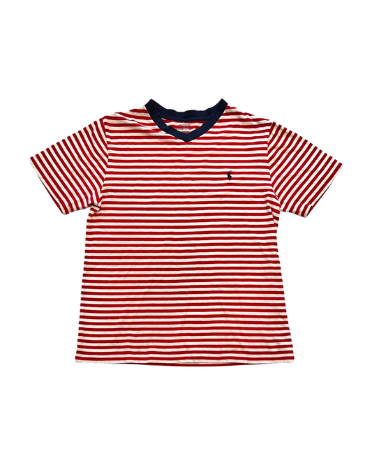 Boys Size 10/12 Red Striped Ralph Lauren Polo Top