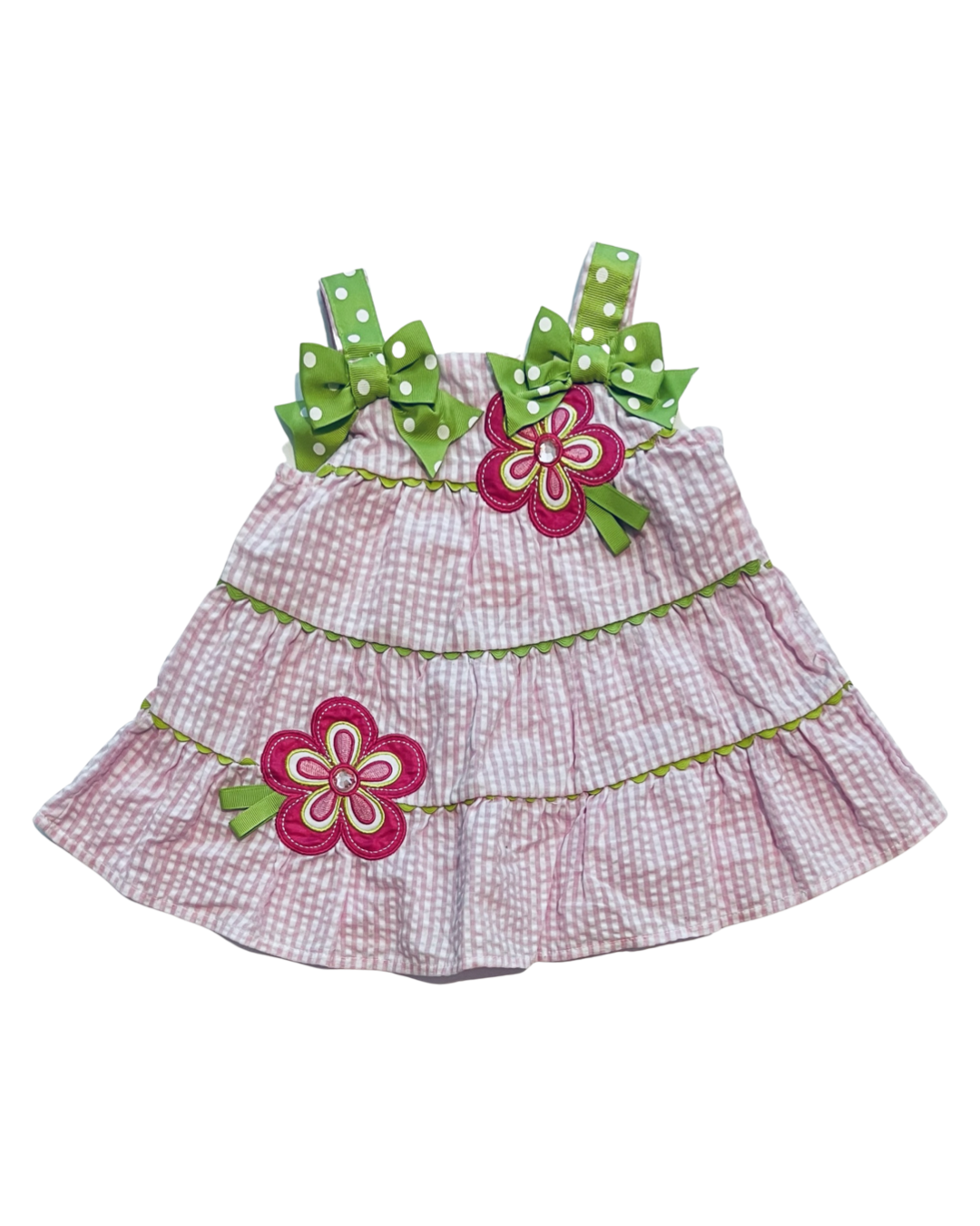 0-3M Baby Girl Pink Seersucker Rare Editions Dress