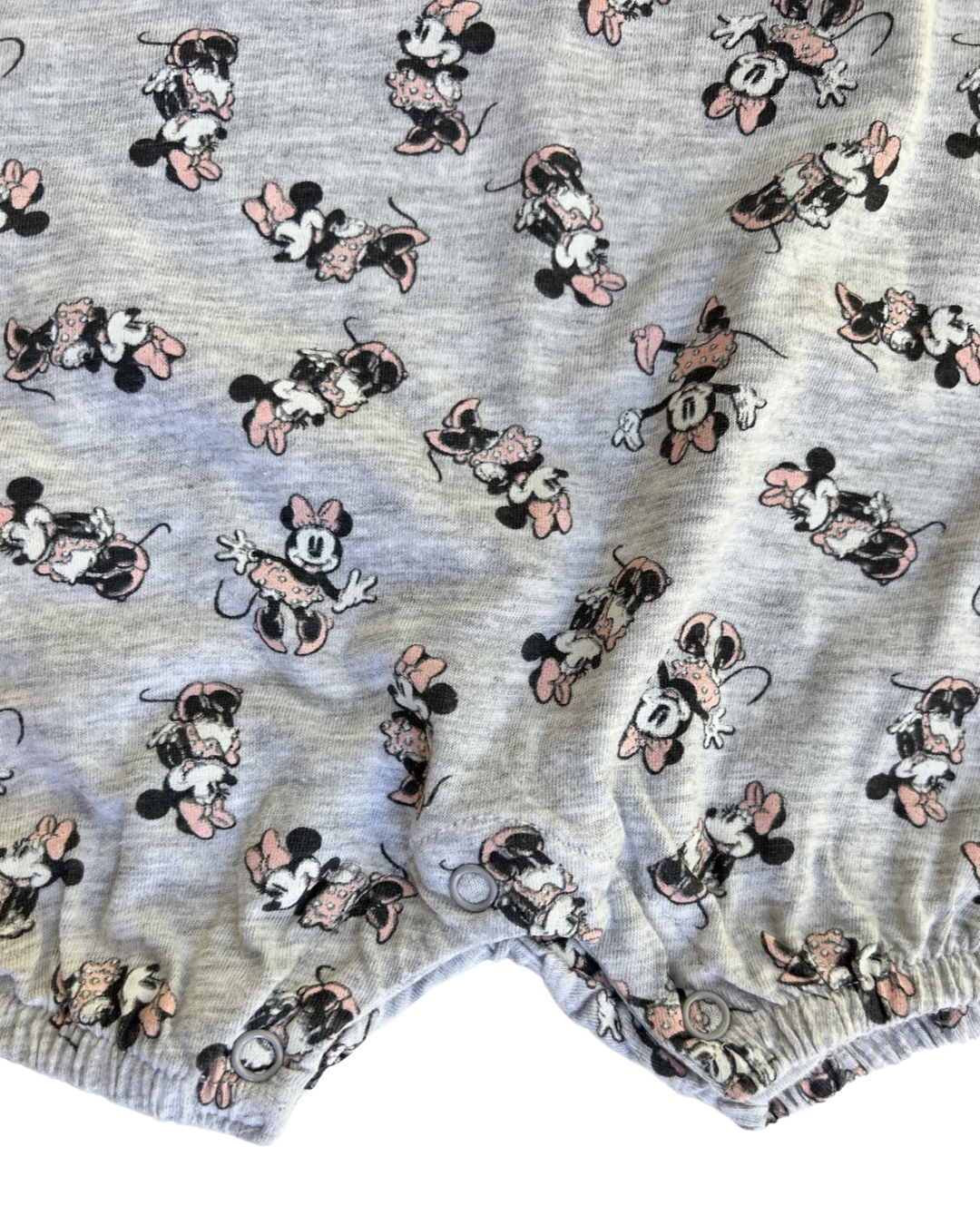 0-3M Baby Girl DISNEY Minnie Mouse Gray Romper