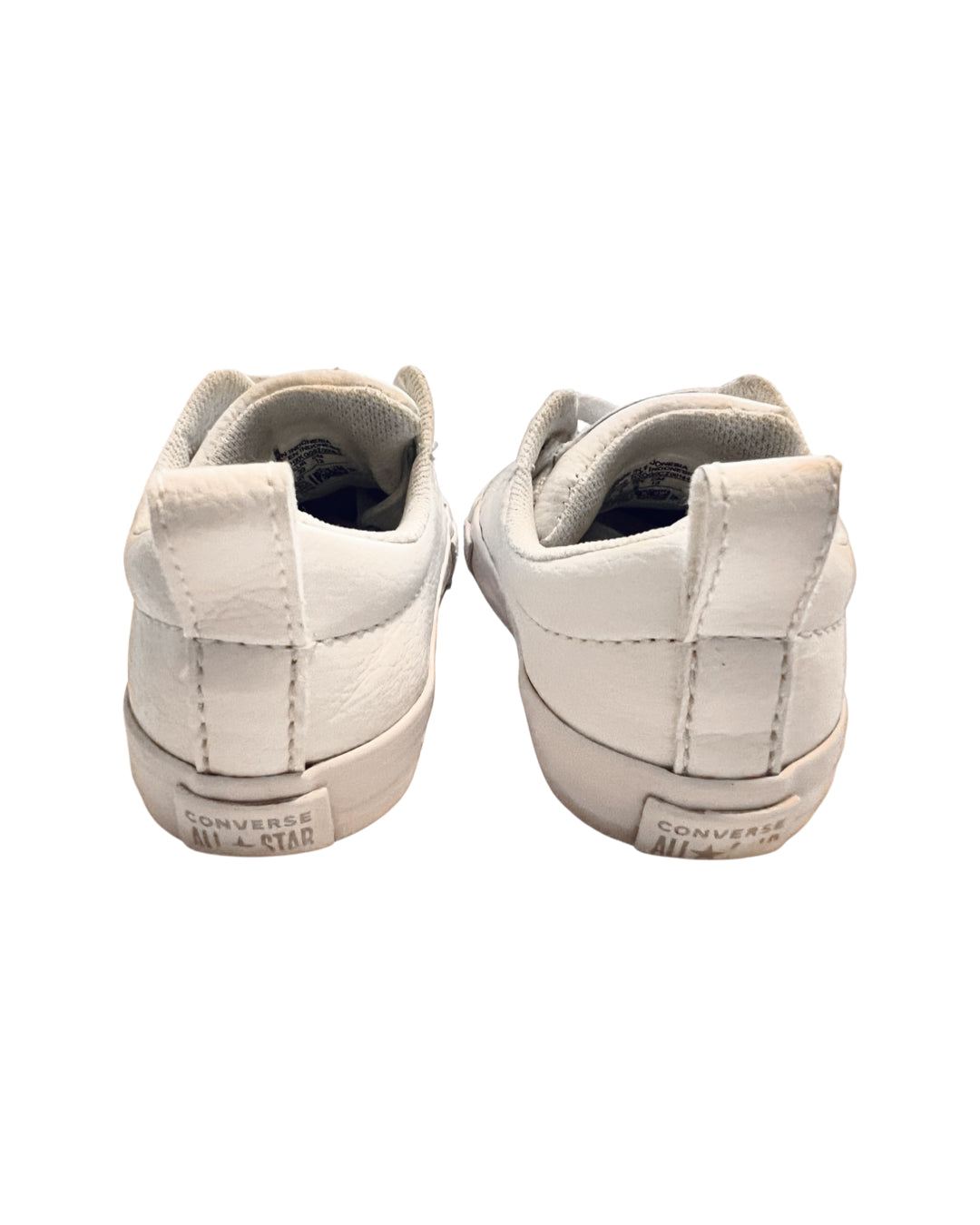 6C Toddler Boy / Girl White Leather Converse Chucks