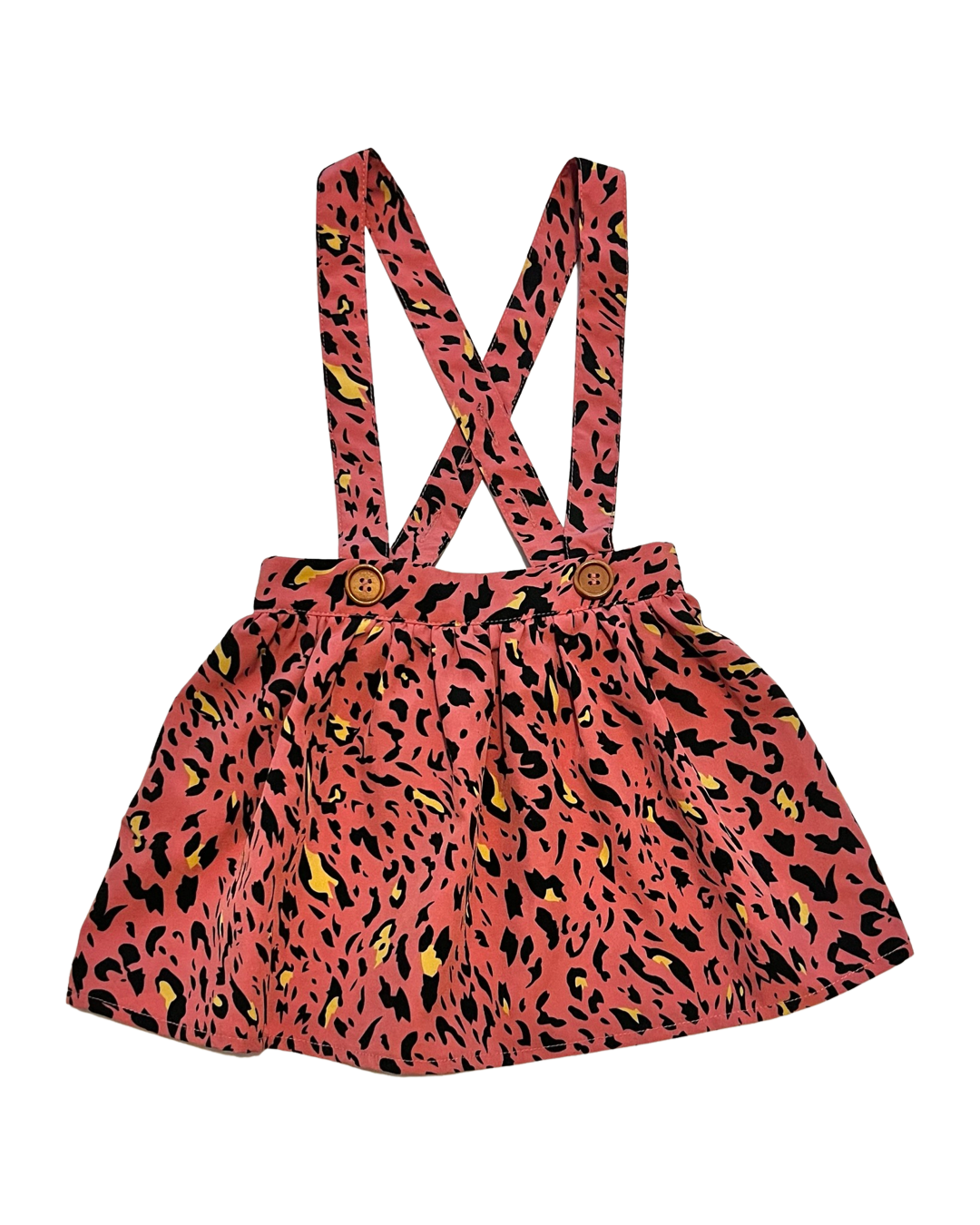 18M-24M Baby Girl Baileys Blossoms Pink Cheetah Suspender Skirt