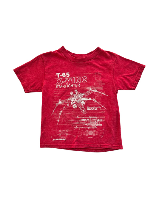 4T Toddler / 5T Toddler Boy Disney Star Wars Red X-Wing Starfighter T-Shirt Top