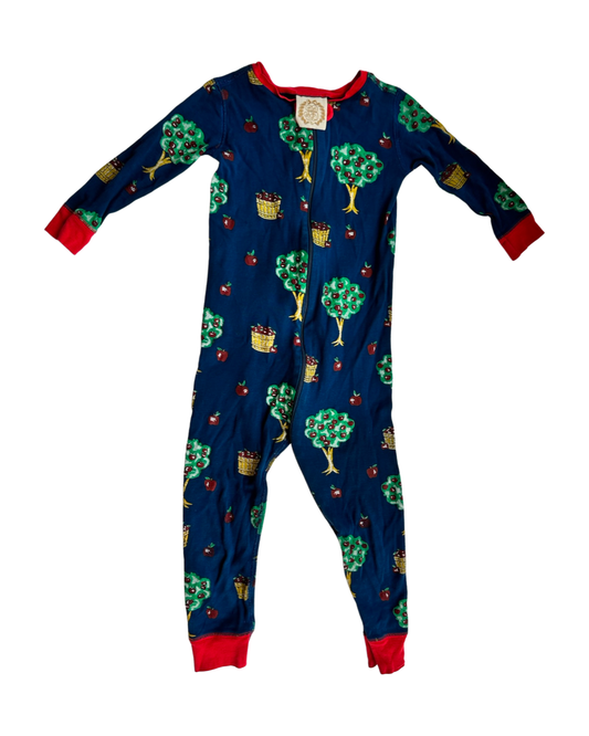 4T Toddler Boy Girl TBBC Beaufort Bonnet Company Johnny Appleseed Apple Tree Sleeper PJs