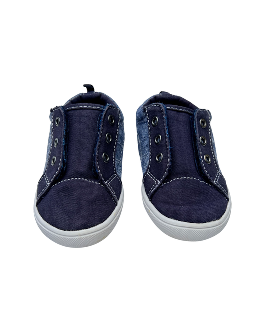 6C Toddler Boy Navy Blue WonderNation Canvas Velcro Shoes