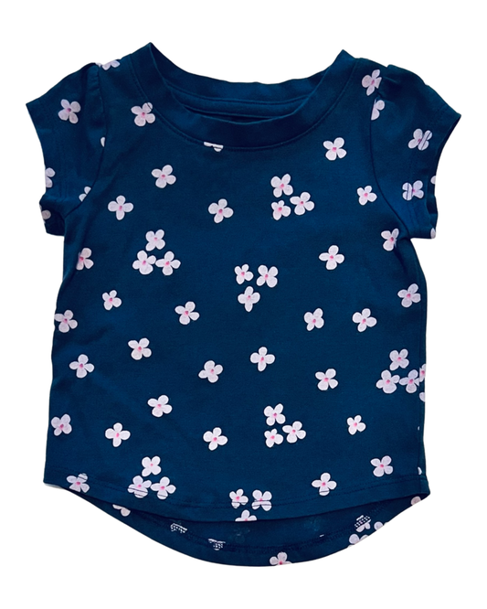 12M Baby Girl Cat & Jack Navy Floral Top