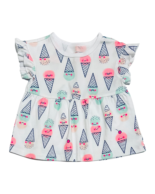 6-9M Baby Girl Cat& Jack Ice Cream Top