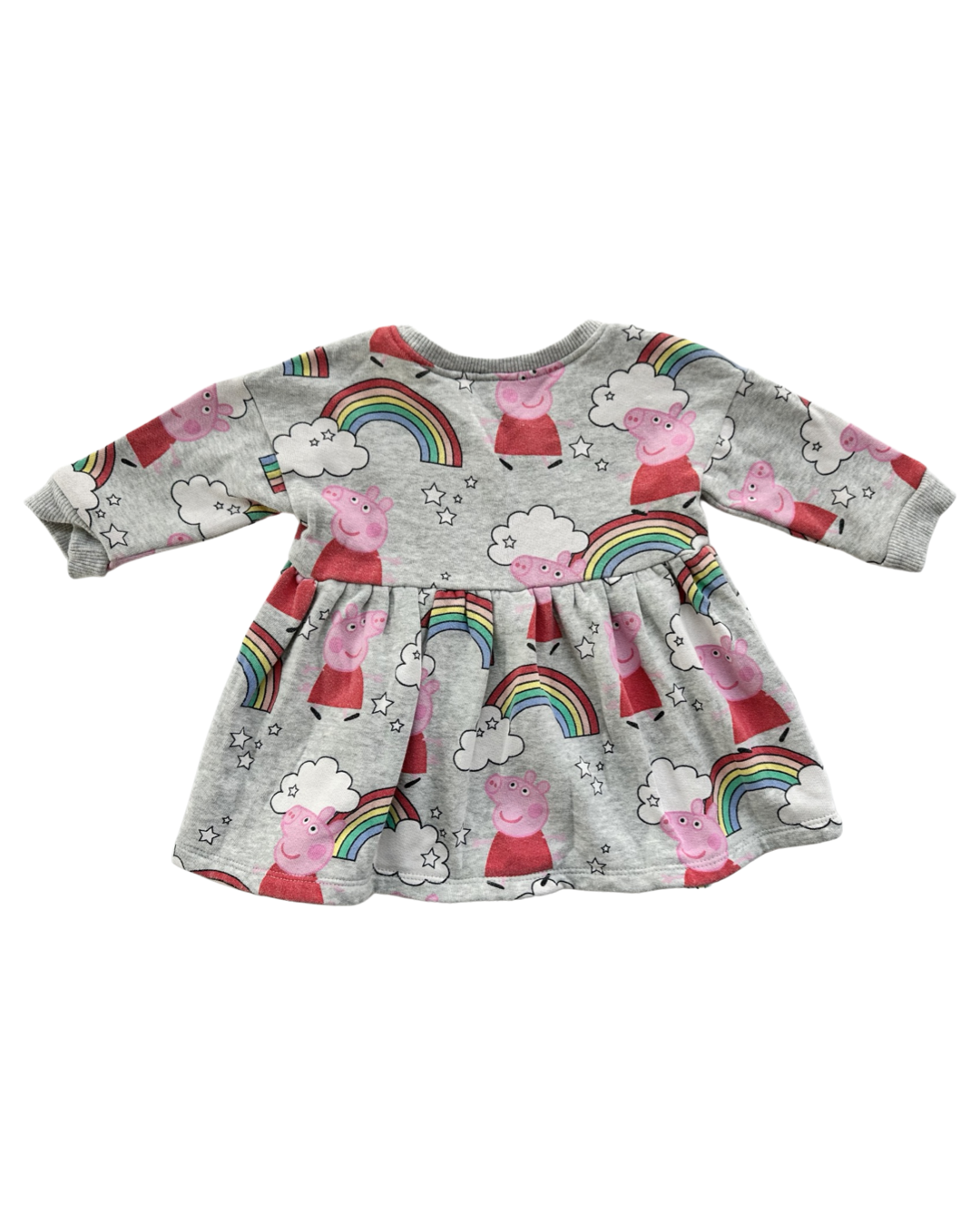 6-9M Baby Girl Peppa Pig Rainbow Sweatshirt Dress