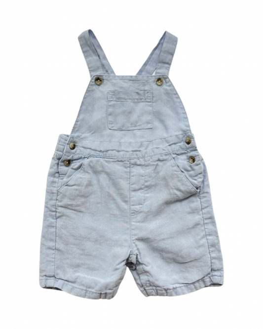 6M-12M Baby Boy Janie & Jack Light Blue Linen Romper