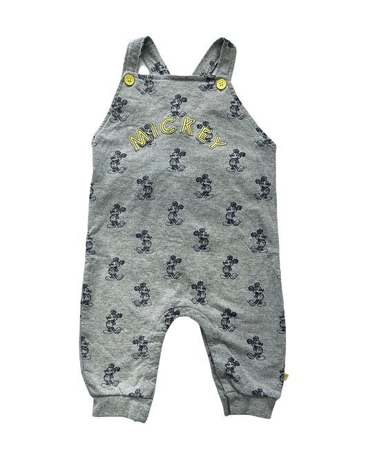 24M Baby Boy DISNEY Baby Gray Mickey Mouse Romper