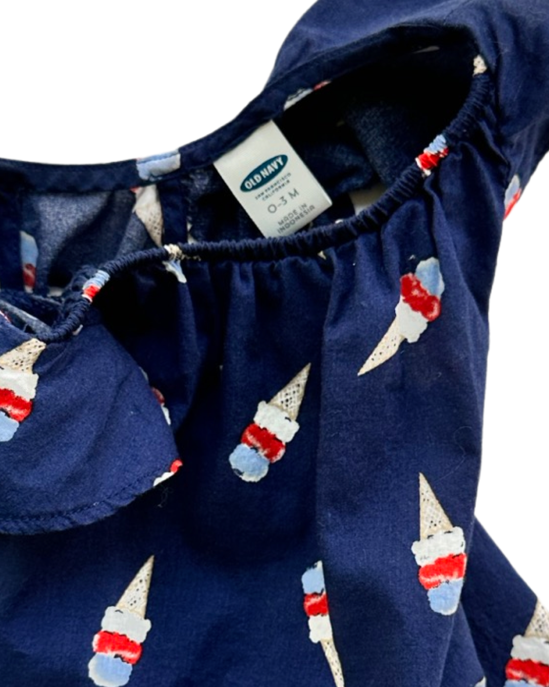 0-3M Baby Girl Old Navy Blue Ice Cream Dress