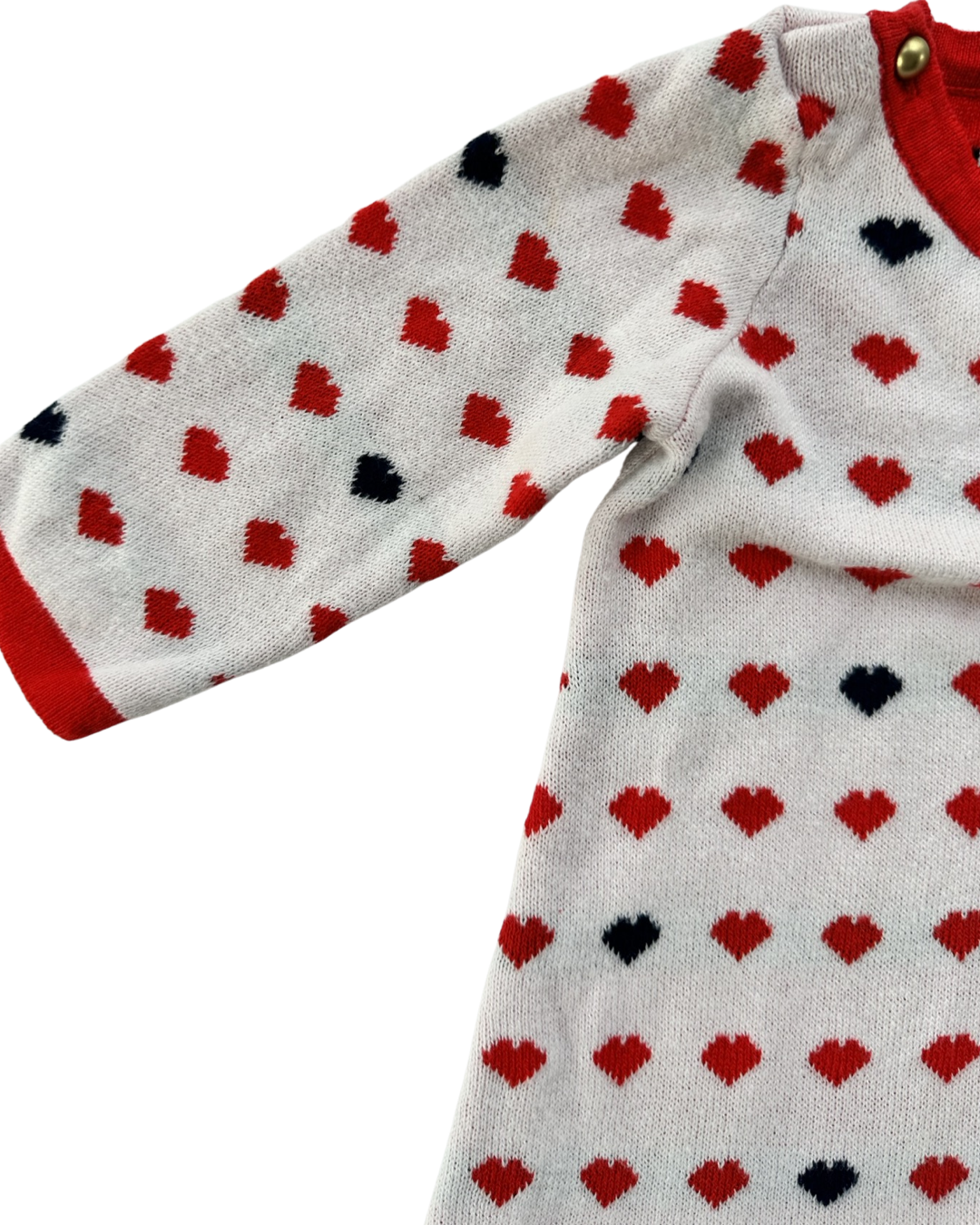 6-12M Baby Girl Janie & Jack Red / Blue Heart Sweater Dress