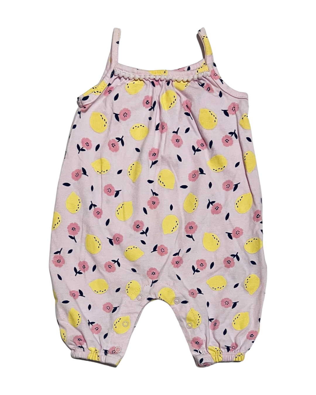 3M Baby Girl Pl❤️Baby Pink Lemon Bubble Romper