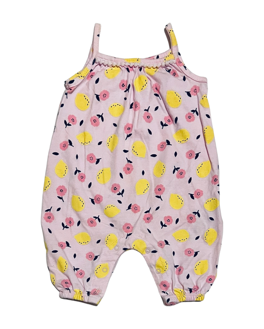 3M Baby Girl Pl❤️Baby Pink Lemon Bubble Romper